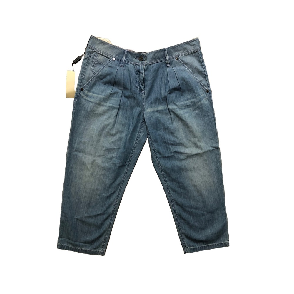 BURBERRY BRIT Jeans Women's 28 Light‎ Blue Pleated Crop Carrot Leg  Wilmont NEW